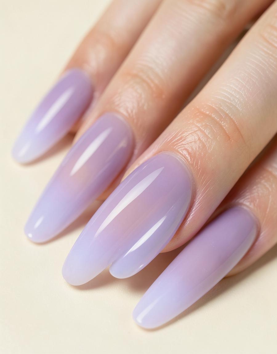 Lilac ombre gel extensions